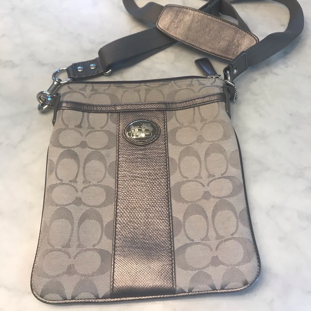 Coach cross body gray  bag